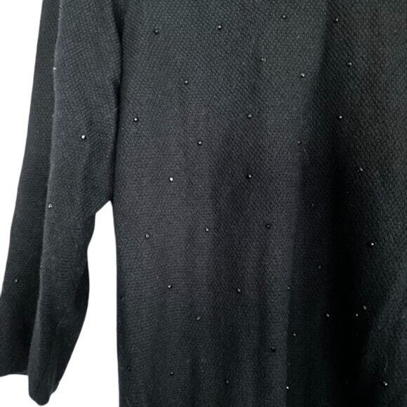 J. Jill Black Crystal Embellished 3/4 Sleeve Pullover Top - Size Small - Picture 4 of 8